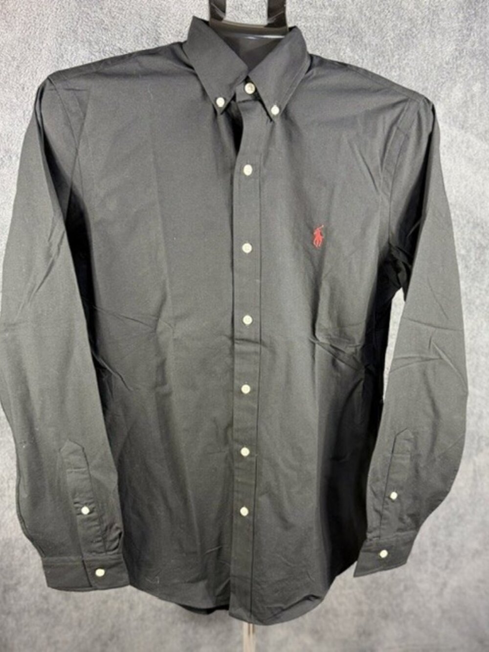 Polo Ralph Lauren Men’s Slim Fit Button-Down Poplin Dress Shirt Black Men’s S